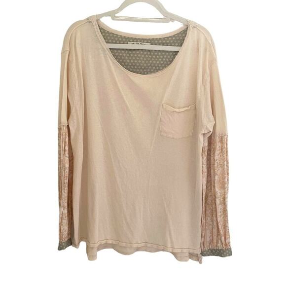 Free People Jade Dreamy Boho Printed Balloon Sleeve Top Size Medium 658S - Picture 3 of 10